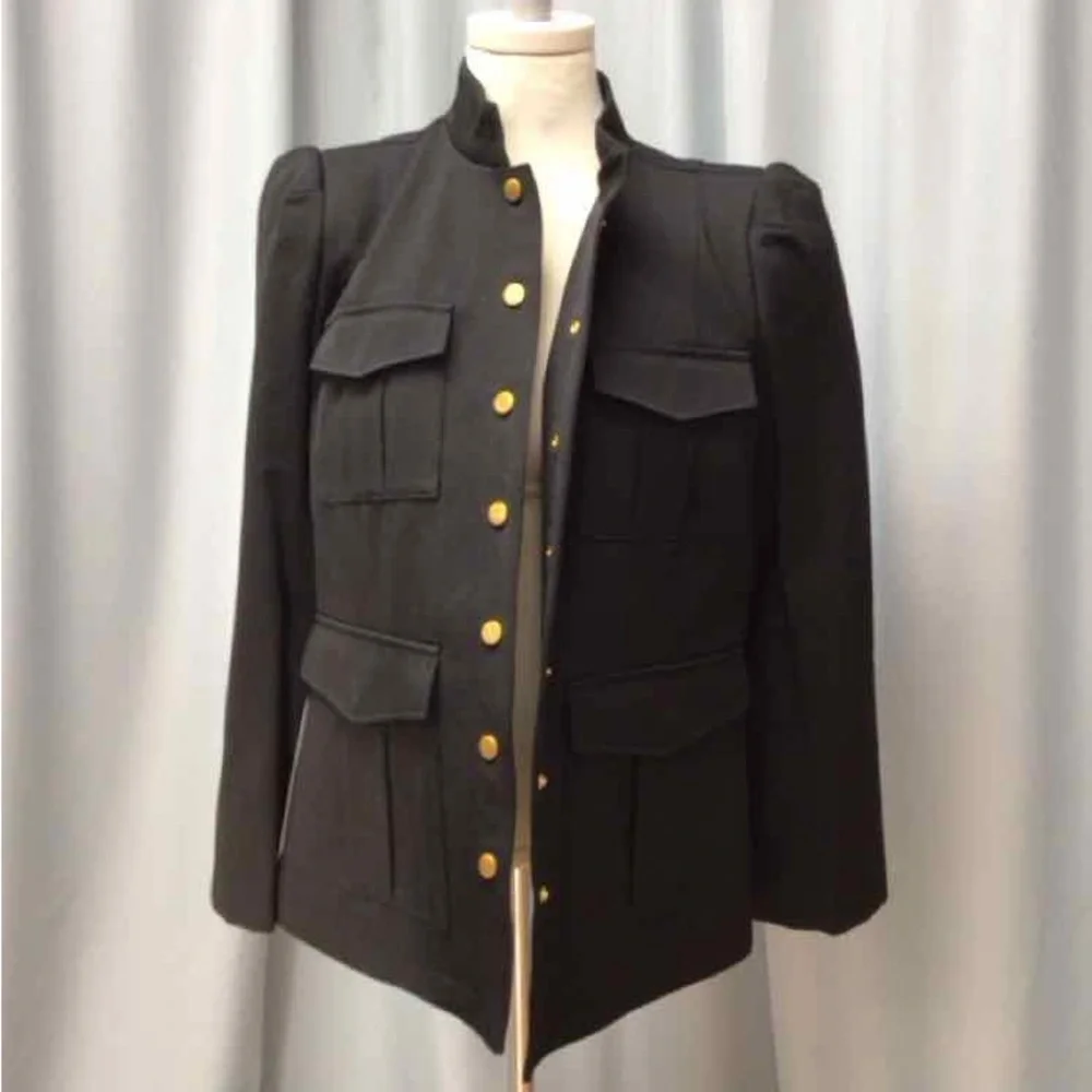 Tory Burch NWT Wool‎ Sargent Pepper Jacket Black Size 12